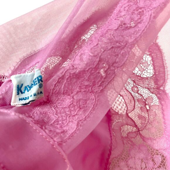 Nighty And Robe Set Vintage 60s Kayser Womens Pink Beautiful Sexy Size 32 S - Picture 9 of 11